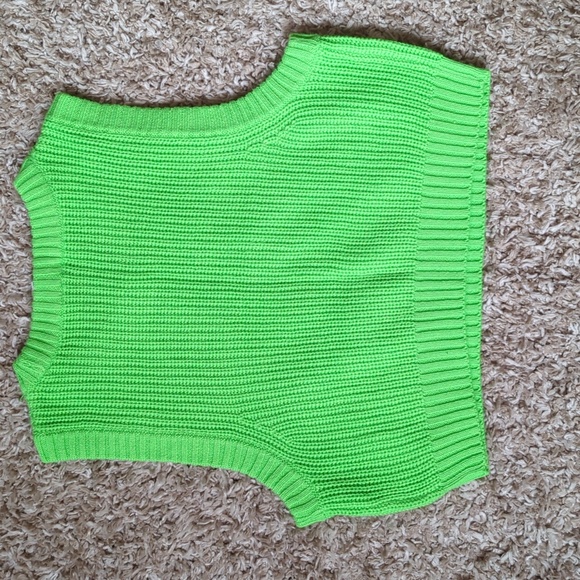 H&M neon green sweater vest - Picture 2 of 4